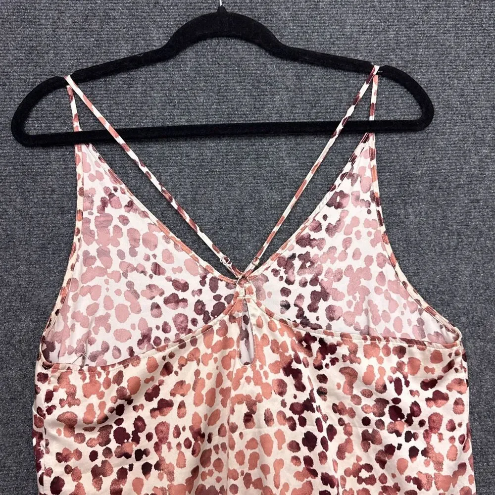 Stars Above Pajama Set M Satin Cami Shorts Leopard Print Sleek Dorm Loungewear